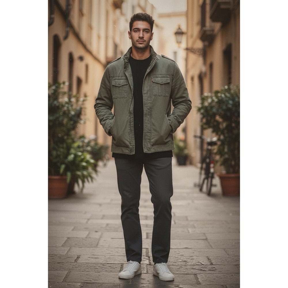 Men's Levi's Size XL Green Sherpa Lined Jacket  Full Zip